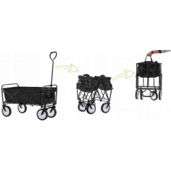 Strand kocsi összecsukható fekete
