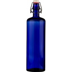 Rigata 0,5 Literes KÉK  üvegpalack pálinkás üveg FÉM csattal