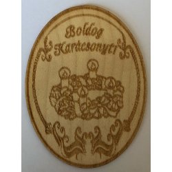 Fa címke ovál kari koszorú