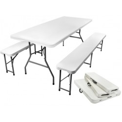 Összecsukható kerti asztal/sörpad garnitúra