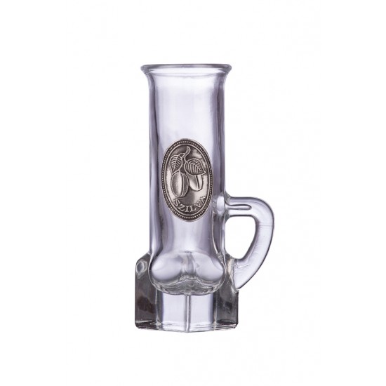 Ón címkés füles Grappa üvegpohár  0,04 Literes szilva