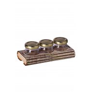 Fa fűszertartó Mono 3 levendulás ajándéktárgy